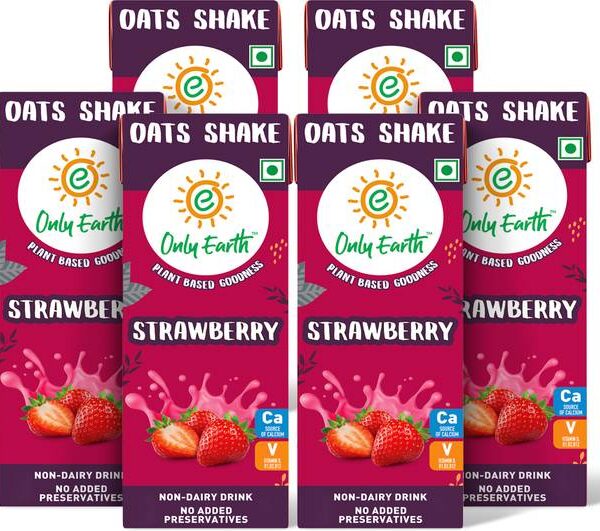 Only Earth Oats Shake Strawberry Plant based With Calci...
