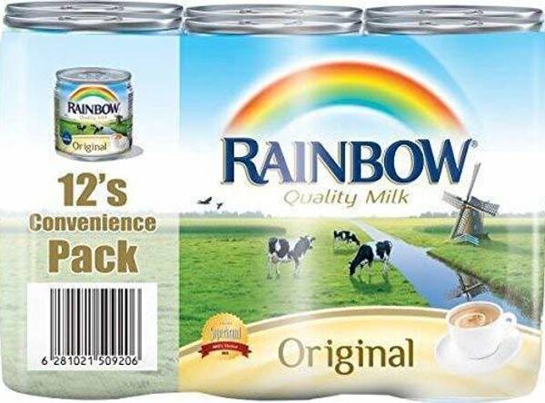 RAINBOW Original Evaporated Canned Milk 170gm,(Pack of ...
