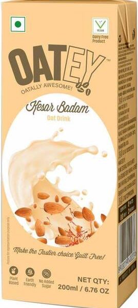 Oatey Kesar Badam Oat Milk-Sugar free, Stevia Based, No...