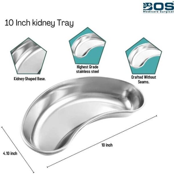 BOS MEDICARE 10 in Stainless Steel Kidney Tray for Medi...