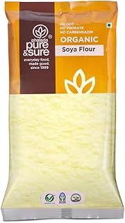 Pure & Sure Organic Soya Flour 500gm | 100% Natural Soyabean Atta | Rich in Protein & Helps in Muscle Strength for Daily Consumption | No Preservative & Adulteration