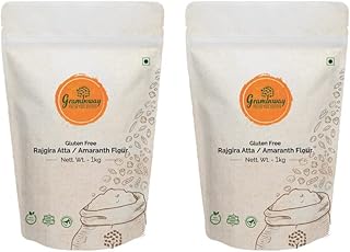 GRAMINWAY - FROM THE ROOTS Healthy & Tasty Rajgira Atta/Flour/Amaranth Flour 1kg x 2