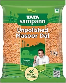 Tata Sampann Unpolished Masoor Dal (Split), 1kg