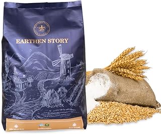 Earthen Story Khapli Wheat Flour 5kg – Certified Organic, Stoneground Emmer Wheat Atta | Low Gluten, High Fiber, Diabetic-Friendly, Easy to Digest, Whole Wheat Flour