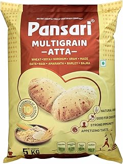 Pansari 100% Natural Multi-Grain Wheat Atta | 10 Grain Blend | Freshly Milled | No Preservatives | High Fiber & Nutrient-Rich Flour | Gut Health & Digestion Support | 5Kg