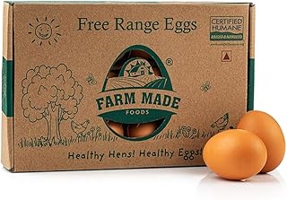 Farm made foods Free Range Eggs,12 Pieces| Veg Fed| Non-Fertile Eggs