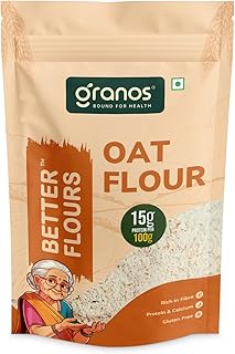 Granos Oat Flour 900g, Oats Atta Pouch, High in Protein & Fibre, Gluten Free, No Maida, Helps in Weight Loss & Diabetics, No Artificial Preservatives & Chemical Free, 100% Whole Grain (Pack of 1)