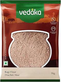 Amazon Brand - Vedaka Ragi Flour (Nachni Atta), 1 kg