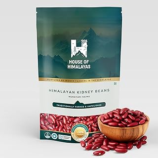 House of Himalayas Munsiyari Rajma, White Kidney Beans from Himalayas, Unpolished, Quick Boiling and Creamy Texture, High Protein and Fibre, GI-Tagged, 500g