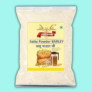Sambhojanam Barley/Jau Sattu Atta-400 gm| Cold Press Jau ka Sattu Powder Refreshing health Drink| Sattoo Roasted Barley Flour Stone grounded for ultimate Nutrition| Bhuna Jau Sattoo Gluten free Power Premix with its cooling properties (400 gm, 1)