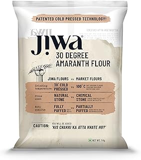 JIWA healthy by nature 30 Degree Amaranth Flour / Atta| Patented Cold Pressed Flour|Slow Ground|Puffed Soft Rotis|Rajgira Atta|Millet Flour|Upwas,Farali,Vrat Atta|Amaranthus Atta| 1 kg