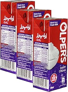 Olper's Dairy Cream 200ml (6.76Oz) | Pack of 3 | Rich & Luxurious | Whipping Cream For Desserts | Suitable For Baking, Coffee & Tea | Made with Fresh & Local Milk