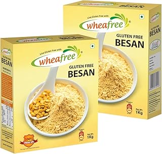 Wheafree Gluten Free Besan (Pack of 2 x 1 kg) | Made using 100% Pure Chana Dal | Rich in Fiber | 100% Natural and Preservative Free Gram Flour
