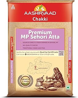 Aashirvaad Chakki Premium MP Sehori Atta, 1 kg, Gahu Lot/Gahu Peeth/Atta of selectively chosen Premium MP Sehori Wheat