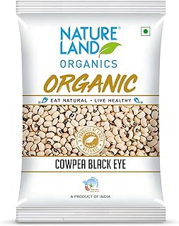 NATURELAND ORGANICS ureland Organics Cowpea Black Eye / Lobia 1 Kg - Organic Healthy Pulses
