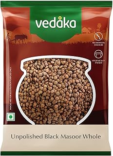 Amazon Brand - Vedaka Unpolished Black Masoor Dal | Whole | 1 Kg | Premium Black Masoor Dal