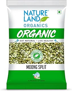 Natureland Organics Moong Chilka / Split 1 Kg - Organic Healthy Pulses