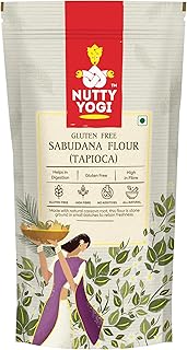 Nutty Yogi Gluten Free Tapioca Flour | Sabudana Atta | Tapioca Starch | 100% Organic | Food for Fasting | Keto Diet Plan - 400gm Pack of 2
