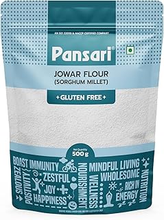 Pansari Jowar Flour 500gm – Gluten-Free Sorghum Flour| High in Protein, Controls Blood Sugar, Boosts Immunity, Improves Digestion