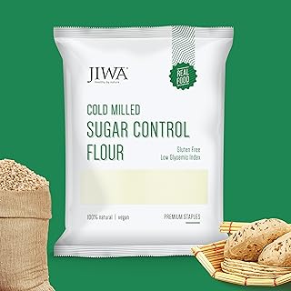 Jiwa Cold Milled Sugar Control Flour / Atta| Soft Fluffy Rotis | Chakki Ground Multigrain Flour | Low GI | Wholegrain Flour | 100% Natural Ingredients | Suitable for Diabetics & Pre Diabetics | 1 kg Pack