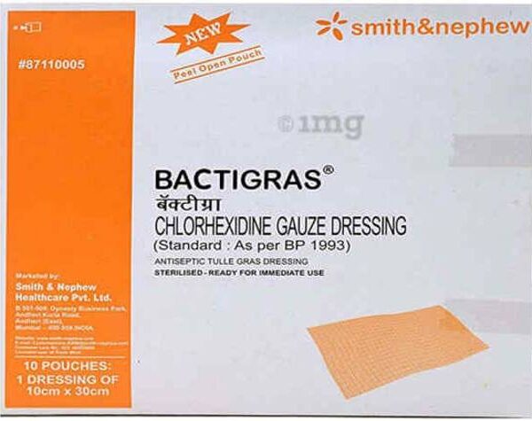 smith and nephew BACTIGRAS CHLORHEXIDINE GAUZE DRESSING...