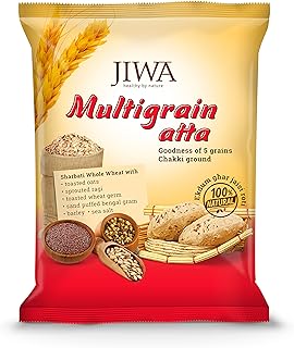 JIWA healthy by nature 30 Degree Multigrain Flour / Atta| Patented Cold Pressed Flour | Slow Ground | Sweet Taste And Aroma | Puffed Soft Rotis |1 kg