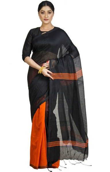 Striped Handloom Handloom Cotton Linen Saree